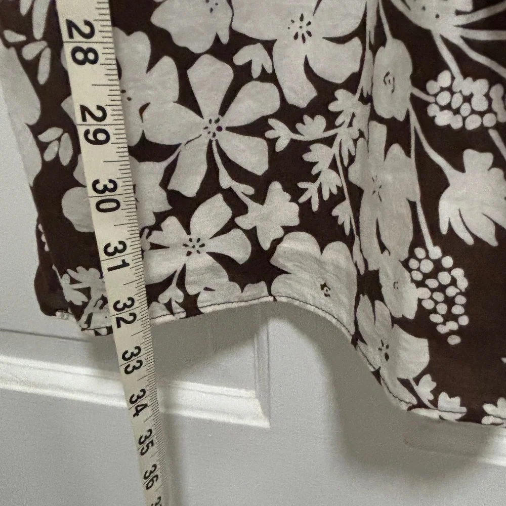 Old Navy Brown and White Floral Dress XS Coverup Beachy Summer Lightweight - Picture 5 of 7
